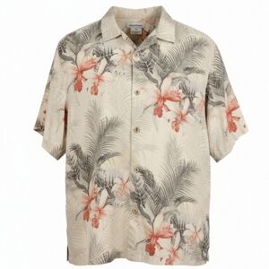Tommy Bahama Island Zone Tropical Short Sleeve Button Up Collared Shirt XXL Silk